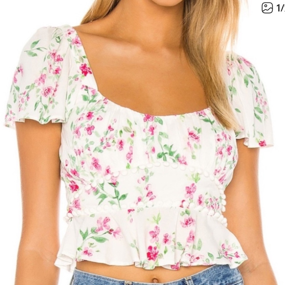 Majorelle Woodbury Top in White Raspberry